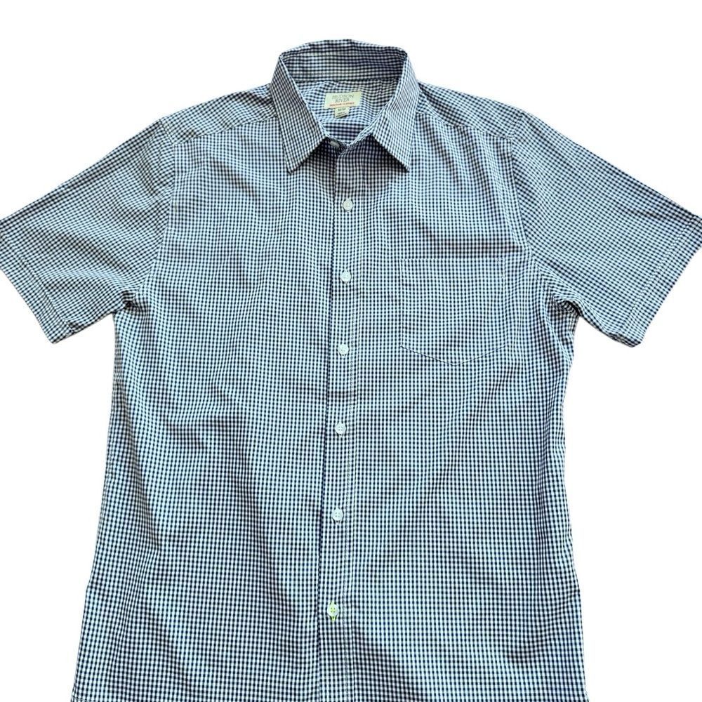 Hudson River Heritage Classics Checkered Blue White Short Sleeves SZ M
